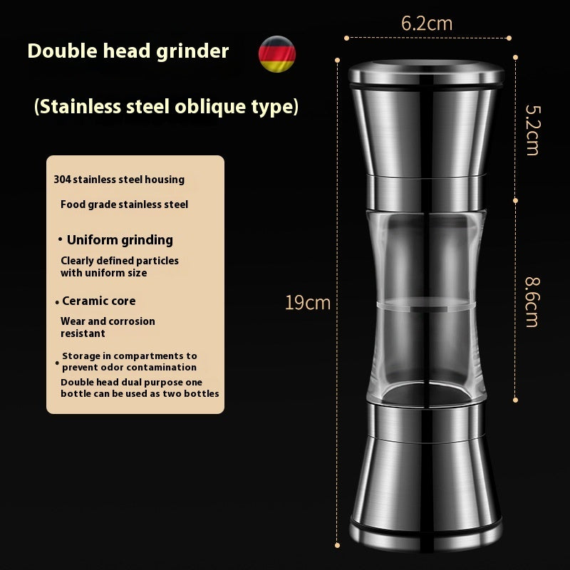 Grind Fresh: Stainless Steel Double-Headed Pepper Grinder! - Chef's Dream Kitchen