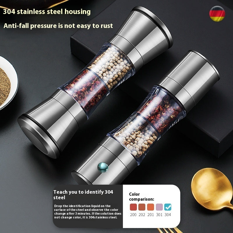 Grind Fresh: Stainless Steel Double-Headed Pepper Grinder! - Chef's Dream Kitchen
