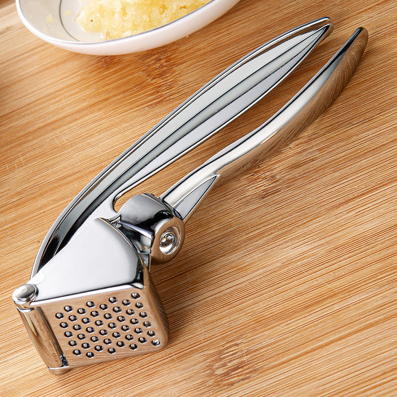 Effortless Garlic Crushing: Durable Stainless Steel Manual Press - Chef's Dream Kitchen