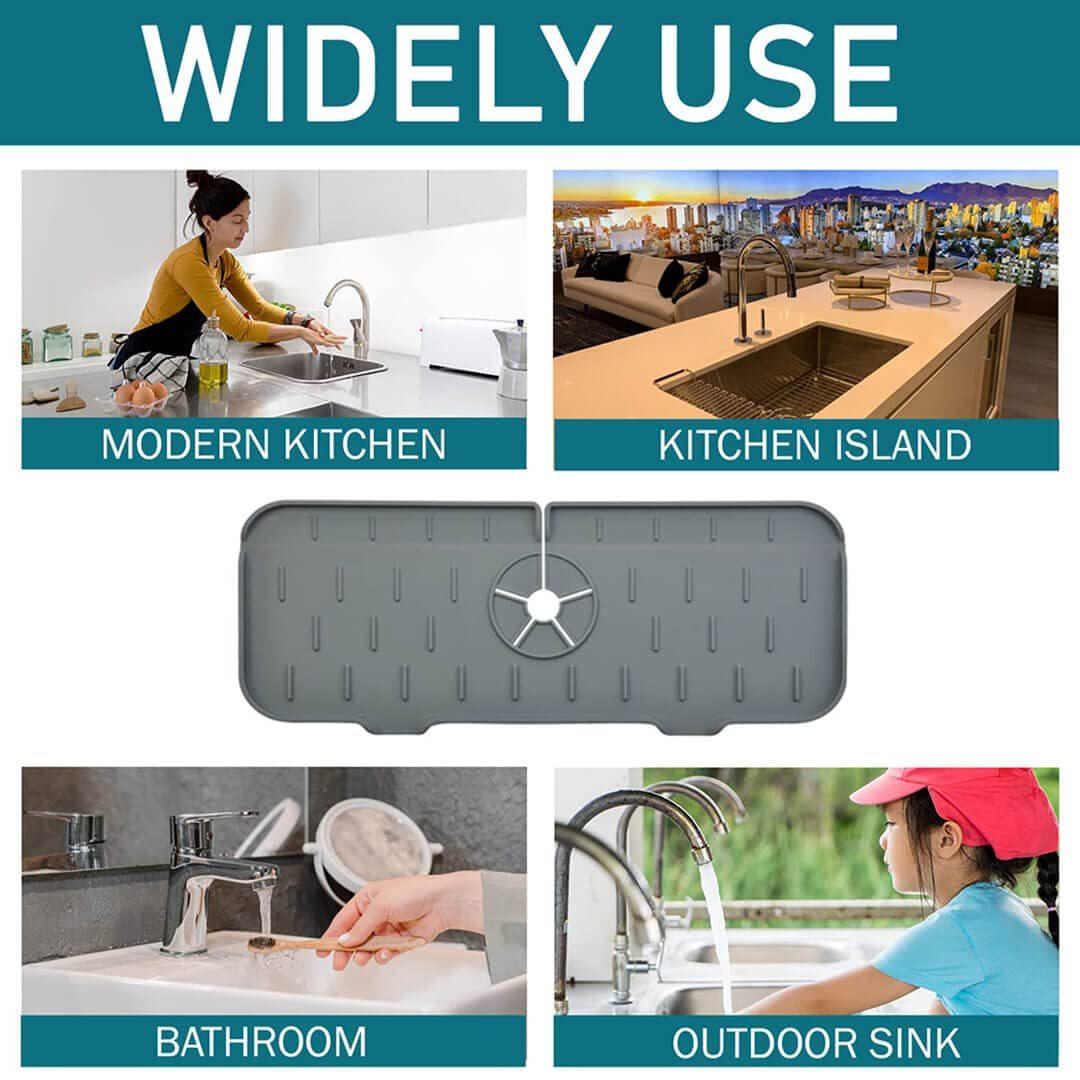 No More Mess: Silicone Faucet Splash Guard & Counter Protector! - Chef's Dream Kitchen