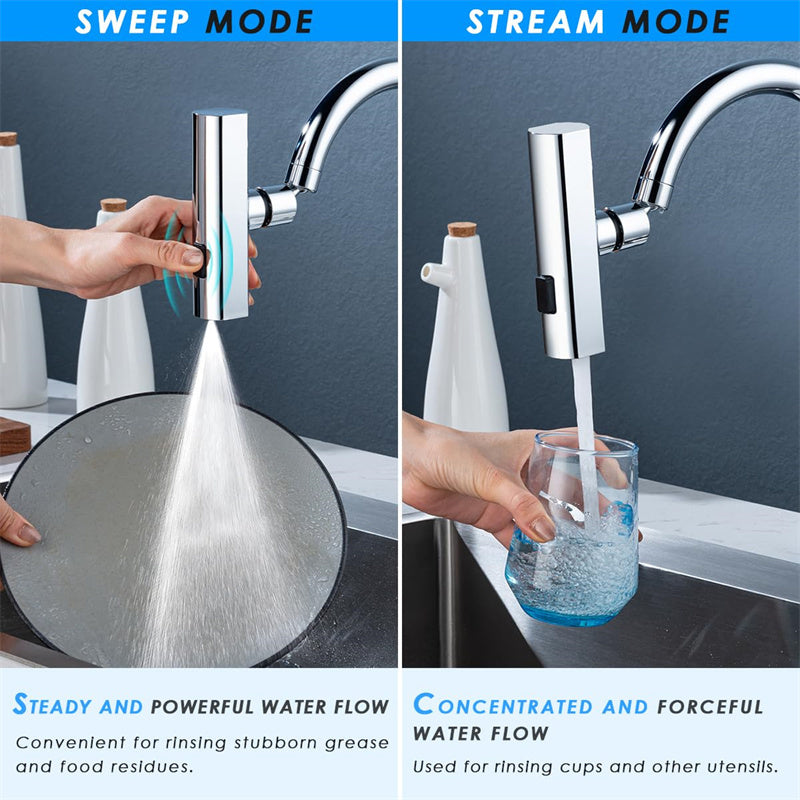 Universal Rotating Kitchen Faucet: Splash-Proof, Multifunctional, and Stylish - Chef's Dream Kitchen