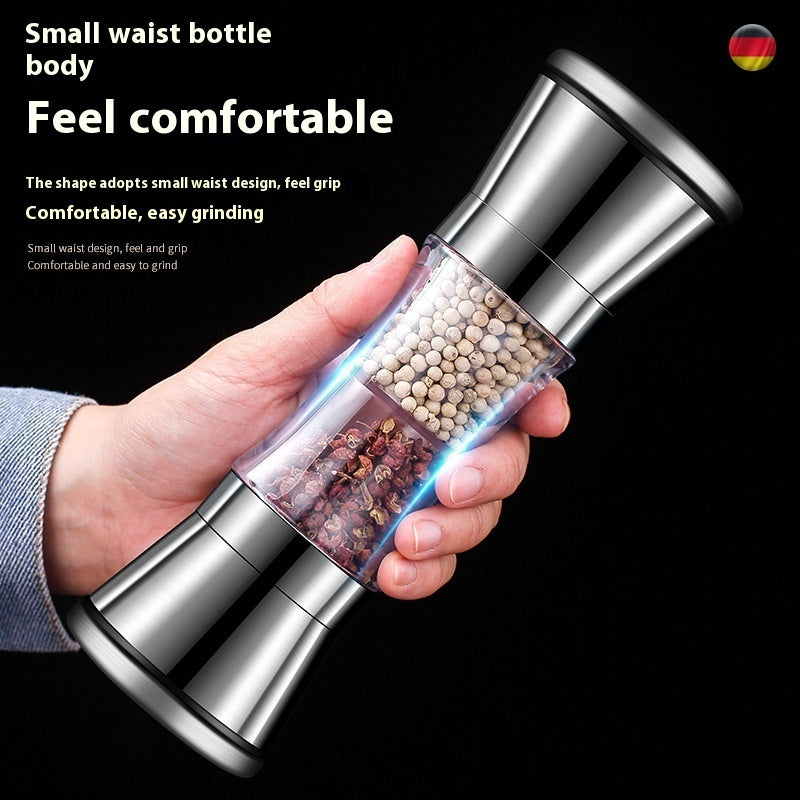 Grind Fresh: Stainless Steel Double-Headed Pepper Grinder! - Chef's Dream Kitchen