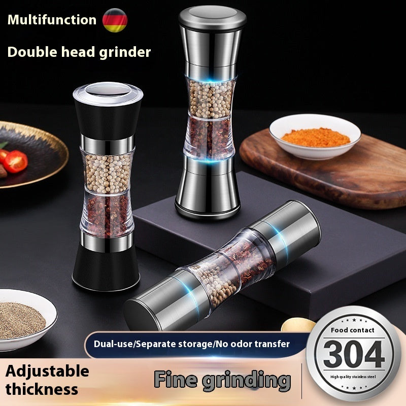 Grind Fresh: Stainless Steel Double-Headed Pepper Grinder! - Chef's Dream Kitchen