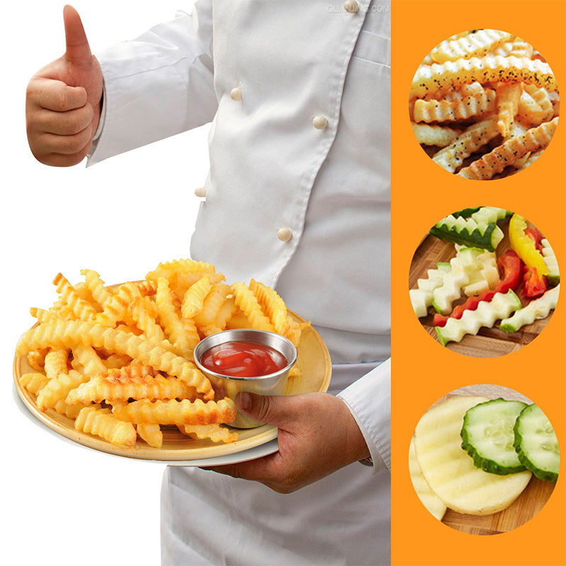Stainless Steel Wavy French Fry Cutter - Chef's Dream Kitchen