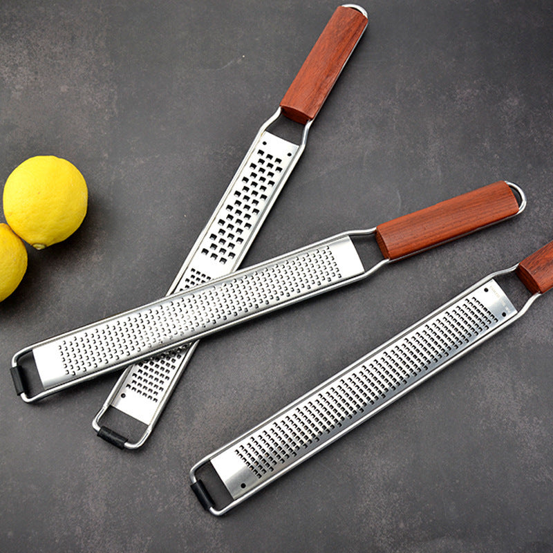 Grate with Ease: Wooden Handle Stainless Steel Cheese Grater! - Chef's Dream Kitchen