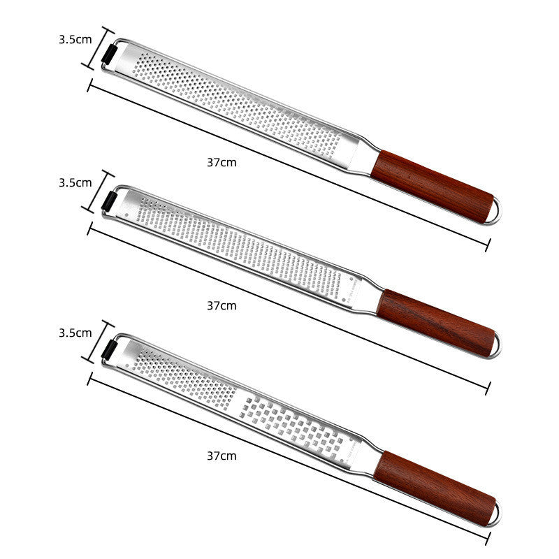 Grate with Ease: Wooden Handle Stainless Steel Cheese Grater! - Chef's Dream Kitchen