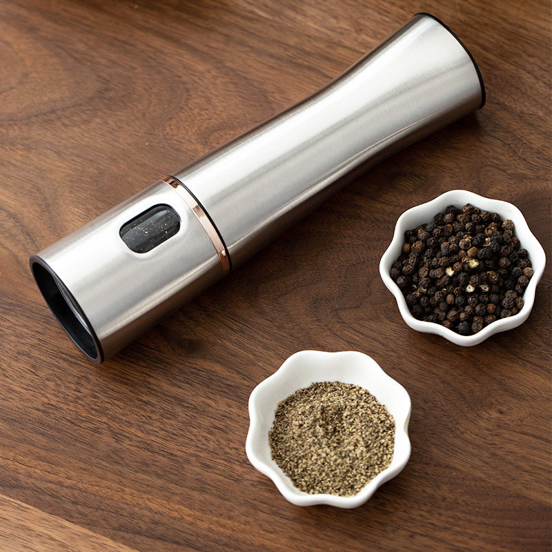 Electric Pepper Mill Stainless Steel Salt Grinder - Chef's Dream Kitchen