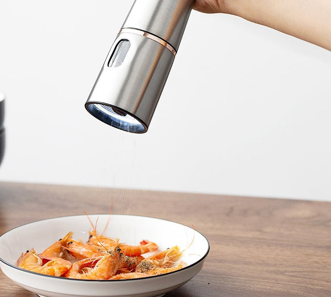 Electric Pepper Mill Stainless Steel Salt Grinder - Chef's Dream Kitchen