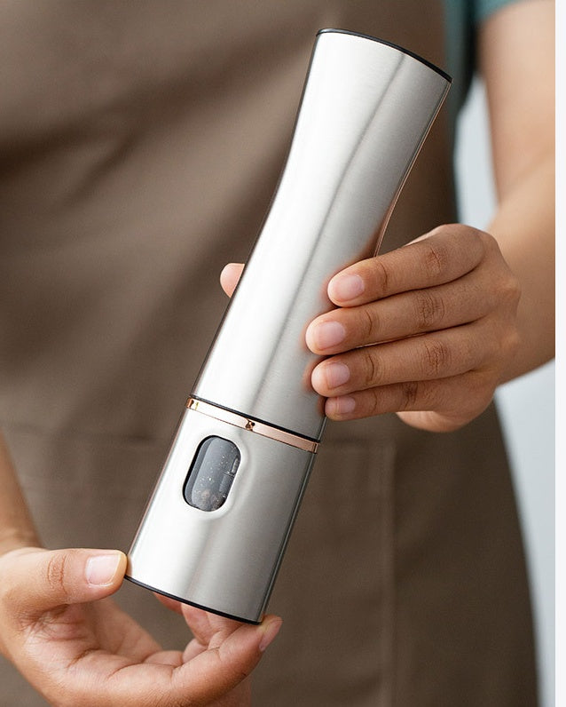 Electric Pepper Mill Stainless Steel Salt Grinder - Chef's Dream Kitchen
