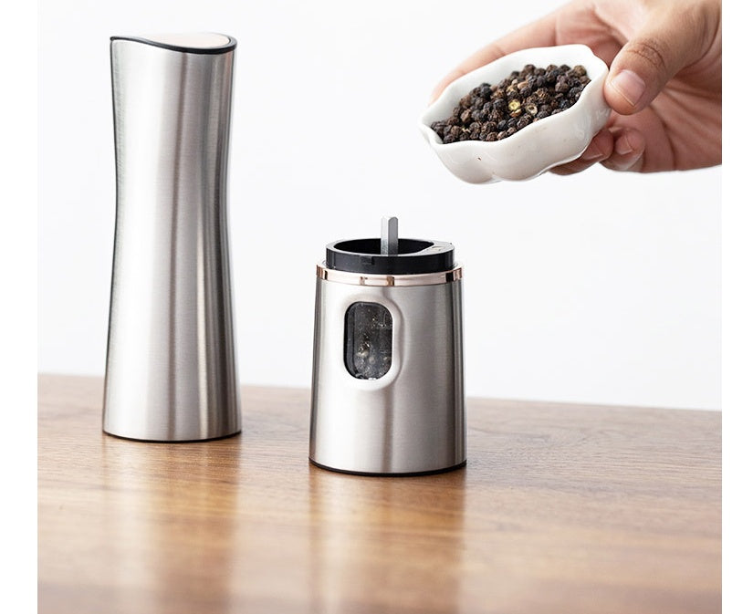 Electric Pepper Mill Stainless Steel Salt Grinder - Chef's Dream Kitchen