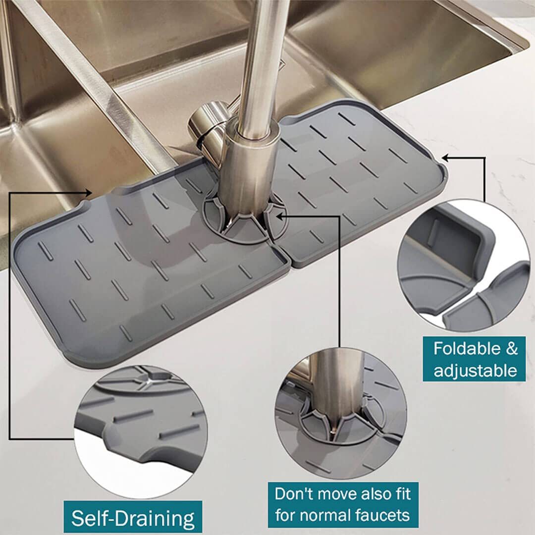 No More Mess: Silicone Faucet Splash Guard & Counter Protector! - Chef's Dream Kitchen